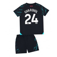 Billiga Manchester City Josko Gvardiol #24 Barnkläder Tredje fotbollskläder till baby 2023-24 Kortärmad (+ Korta byxor)